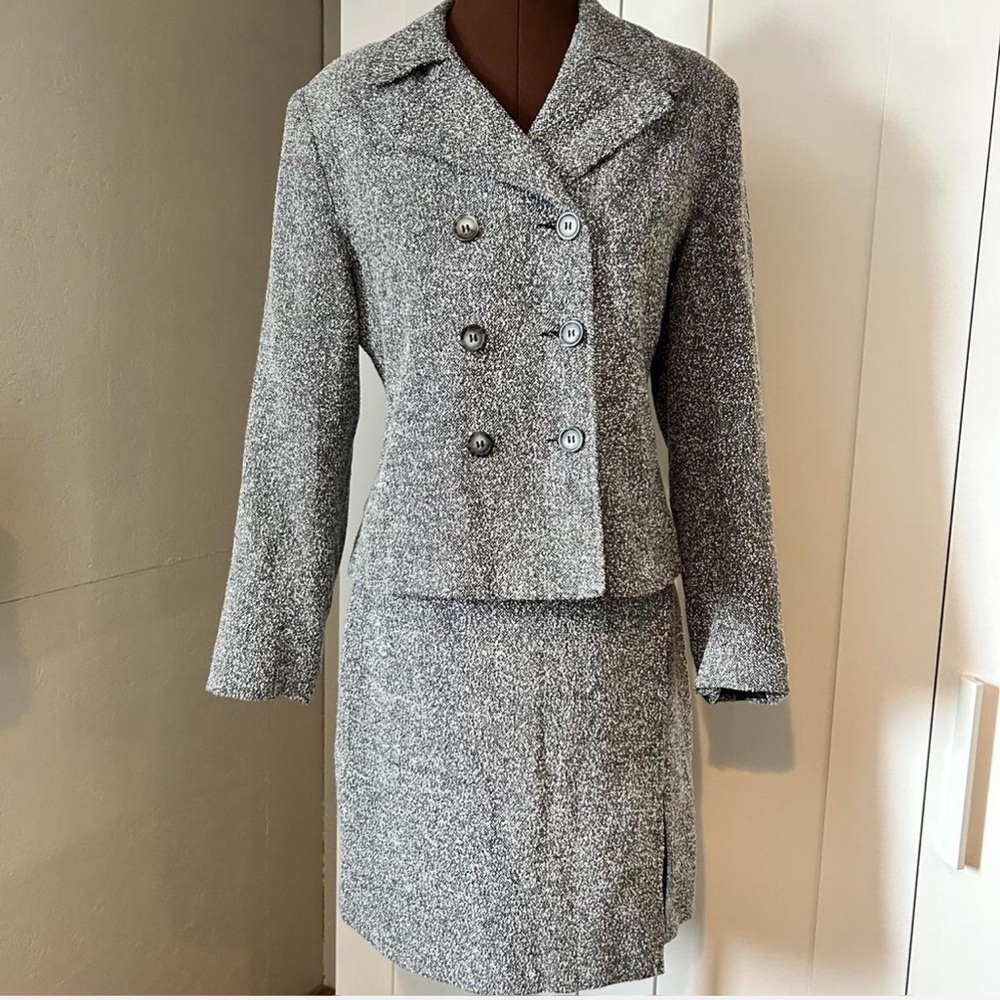 Women's Gray Double-Breasted Jacket